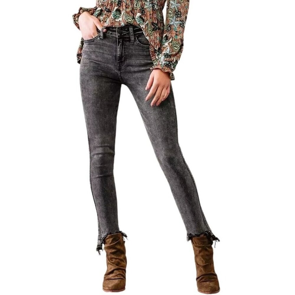 Flying Monkey High Rise Ankle Skinny Jean in Rhapsody Wash Size 24